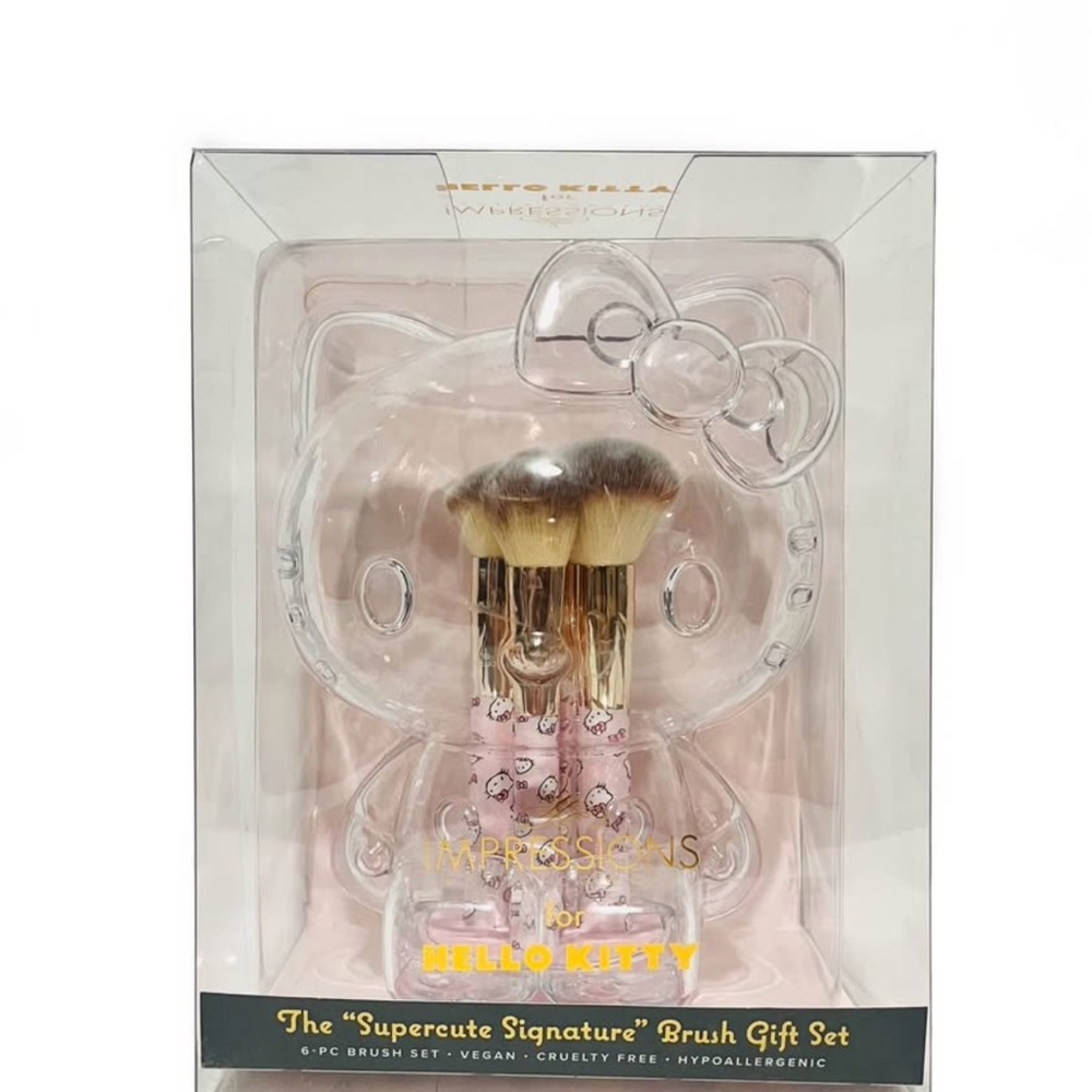 Impressions Hello Kitty Makeup Brush Set - Pink and Gold